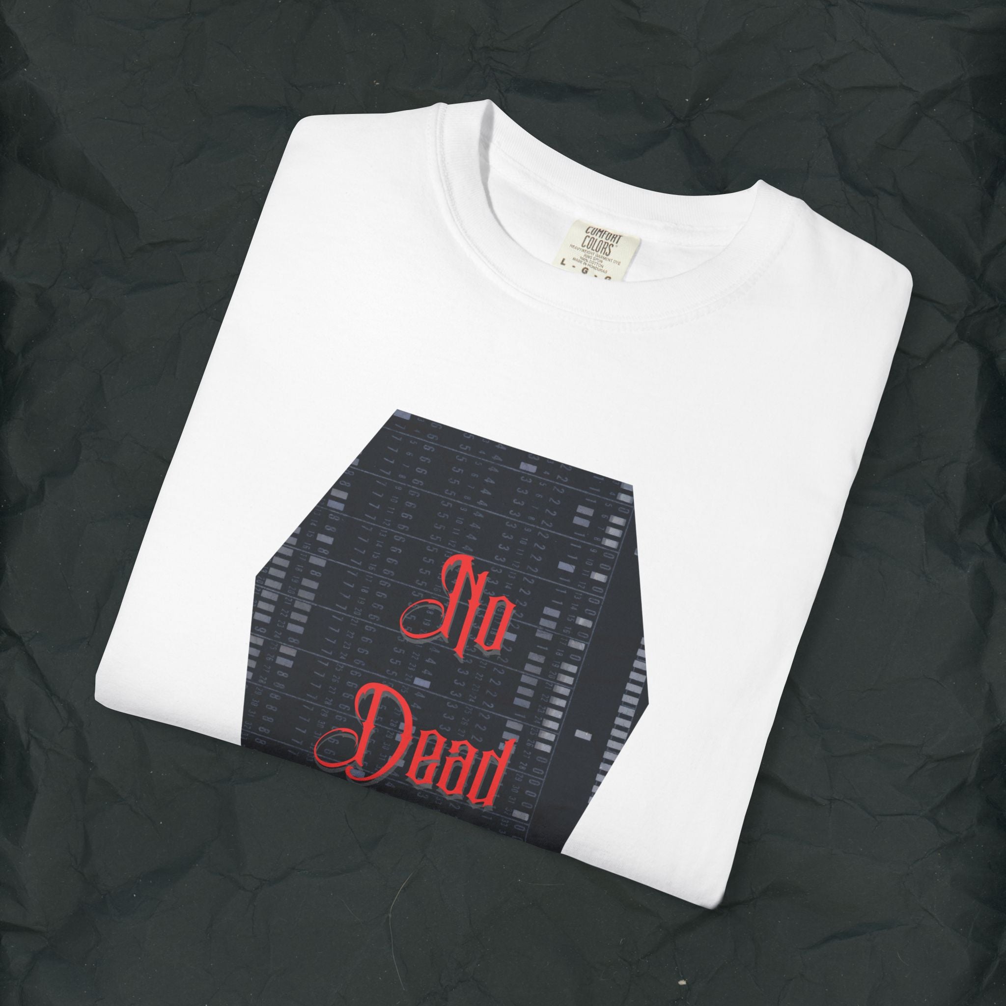 No Dead Code Programmer Shirt, Gothic Coding T-Shirt, Punch Card Coffin Design Tee