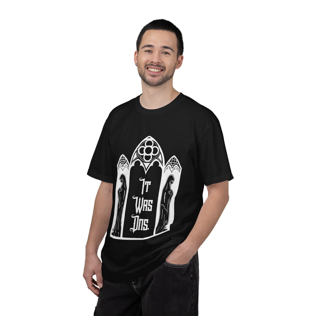 It Was DNS Gothic T-Shirt, Network Admin Shirt, Funny IT Shirt, Sysadmin Humor Tee, Programmer Shirt, Tech Support Gift, Nerd Humor Shirt